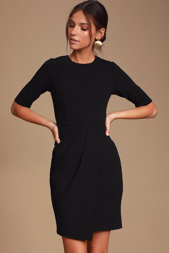 Buy Women Black Frill Cape Bodycon Dress Online At Best Price - Sassafras.in